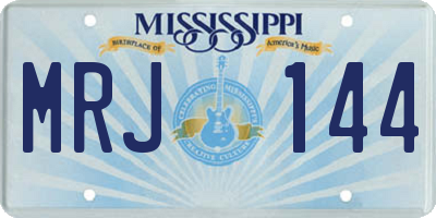 MS license plate MRJ144