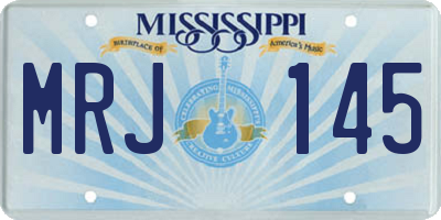 MS license plate MRJ145