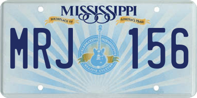 MS license plate MRJ156
