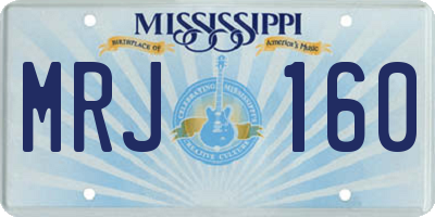 MS license plate MRJ160