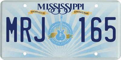MS license plate MRJ165