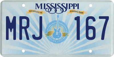 MS license plate MRJ167
