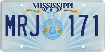 MS license plate MRJ171