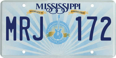 MS license plate MRJ172