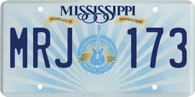 MS license plate MRJ173