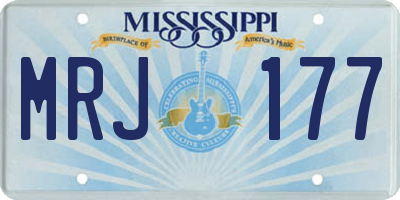 MS license plate MRJ177