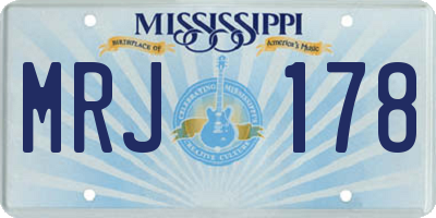MS license plate MRJ178