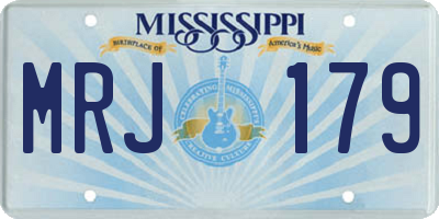 MS license plate MRJ179