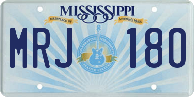 MS license plate MRJ180