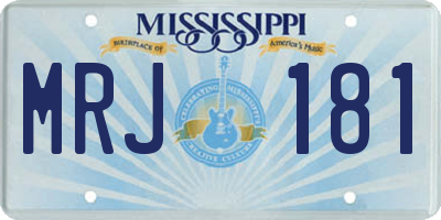 MS license plate MRJ181