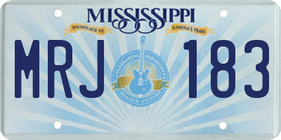 MS license plate MRJ183