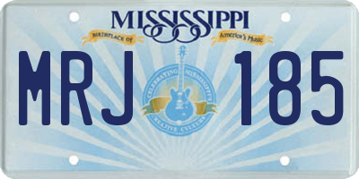 MS license plate MRJ185