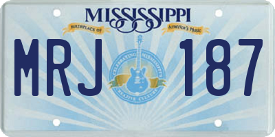 MS license plate MRJ187