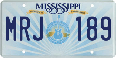 MS license plate MRJ189