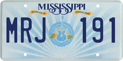 MS license plate MRJ191