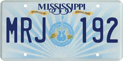 MS license plate MRJ192