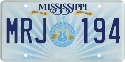 MS license plate MRJ194
