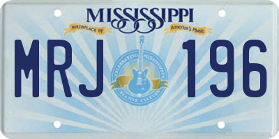 MS license plate MRJ196