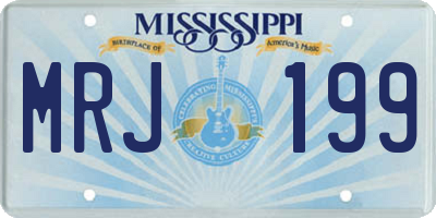 MS license plate MRJ199