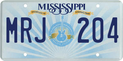 MS license plate MRJ204