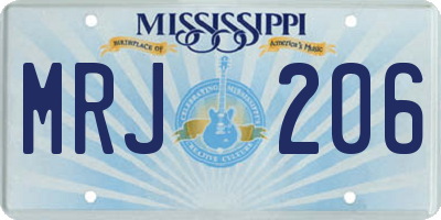 MS license plate MRJ206