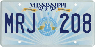 MS license plate MRJ208