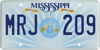 MS license plate MRJ209