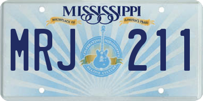 MS license plate MRJ211