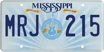 MS license plate MRJ215