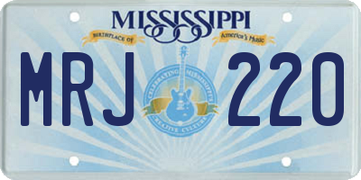 MS license plate MRJ220