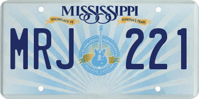 MS license plate MRJ221