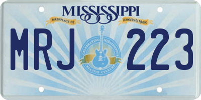 MS license plate MRJ223
