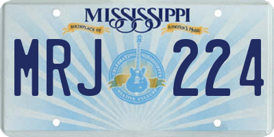 MS license plate MRJ224