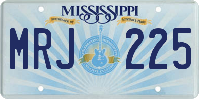 MS license plate MRJ225
