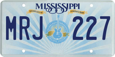 MS license plate MRJ227