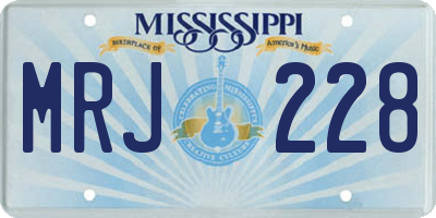 MS license plate MRJ228
