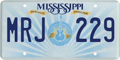 MS license plate MRJ229
