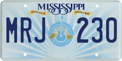 MS license plate MRJ230