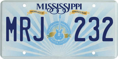 MS license plate MRJ232
