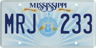 MS license plate MRJ233