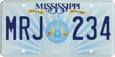 MS license plate MRJ234