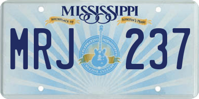 MS license plate MRJ237