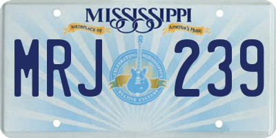 MS license plate MRJ239