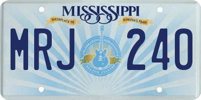 MS license plate MRJ240