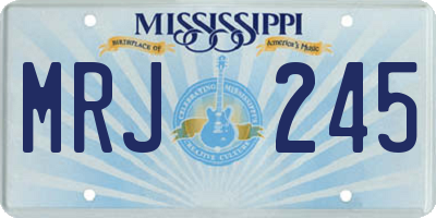 MS license plate MRJ245