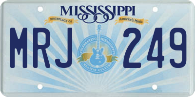 MS license plate MRJ249