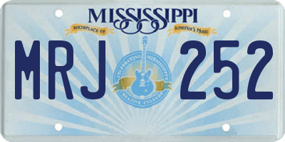 MS license plate MRJ252