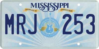 MS license plate MRJ253