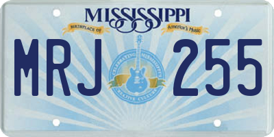 MS license plate MRJ255