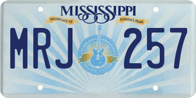 MS license plate MRJ257
